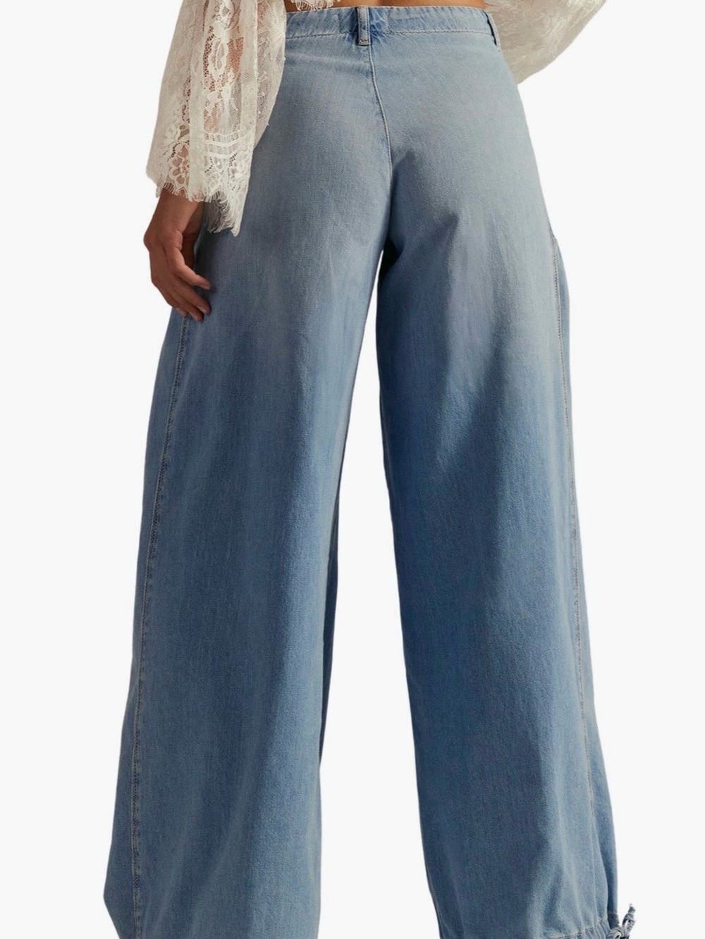 Free People 
We The Free Lotus High Waist Tie Hem Barrel Leg NWT Sz. 29 - Picture 2 of 6
